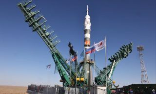 Rocket with the spacecraft "K.E. Tsiolkovsky" was transported to the launch complex of Baikonur